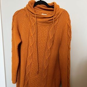 L.L. Bean Signature Sweater Cotton Funnelneck Sweater in Saddle